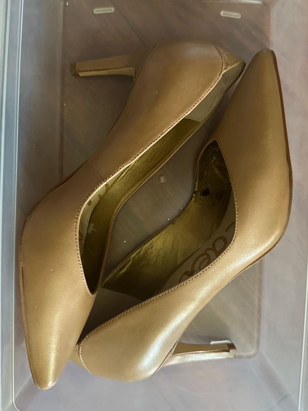 Sam Edelman Camel/Tan Pointed-Toe Stiletto Pumps